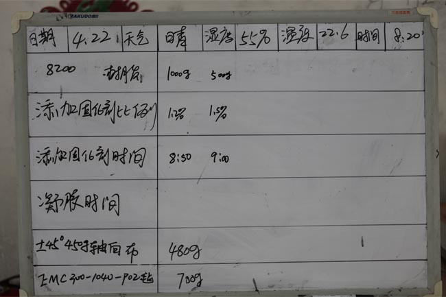 記錄操作時間、材料、工作環境及天氣等詳細數據